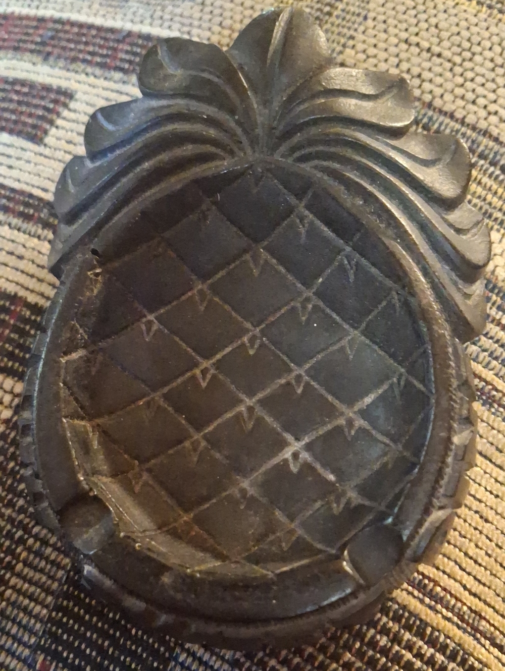 Handcrafted Pineapple Accent Dish in Dark Brown Trinket Vintage